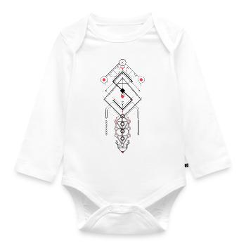 Sacred geometry - Organic Longsleeve Baby Bodysuit - white - Front