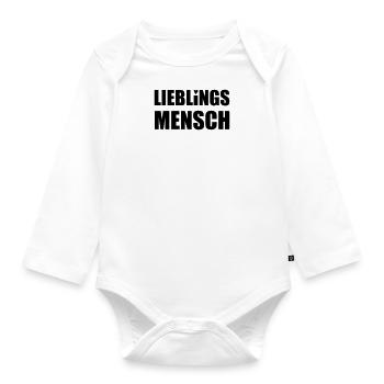 Design "LIEBLINGSMENSCH" - 2-zeilig - Baby Bio-Langarm-Body - Weiß - Vorne