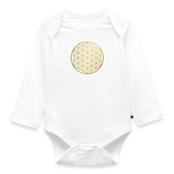 Flower of Life - Organic Longsleeve Baby Bodysuit - white - Front