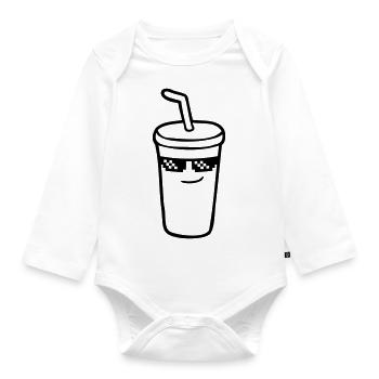 Sunglasses Pixel Cola - Organic Longsleeve Baby Bodysuit - white - Front