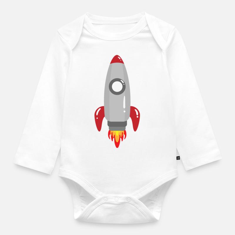 Rackete - Organic Longsleeve Baby Bodysuit - white