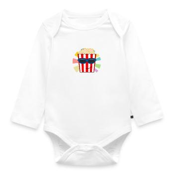 Popcorn Manger Popcorn Chef ironique Dire - Body Bébé bio manches longues - blanc - Devant