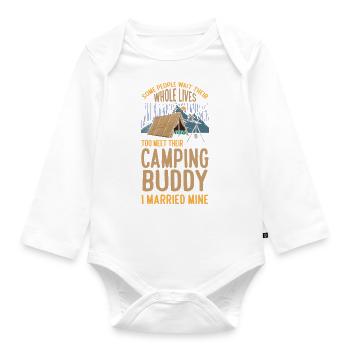 Camping Buddies Camp Husband Wife Camping Couple - Baby Bio-Langarm-Body - Weiß - Vorne