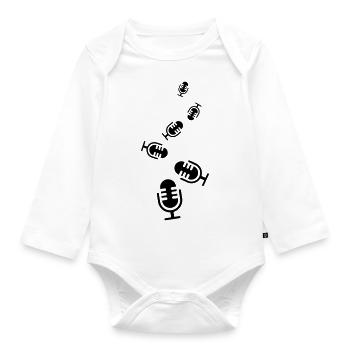 Microphone icon - Organic Longsleeve Baby Bodysuit - white - Front