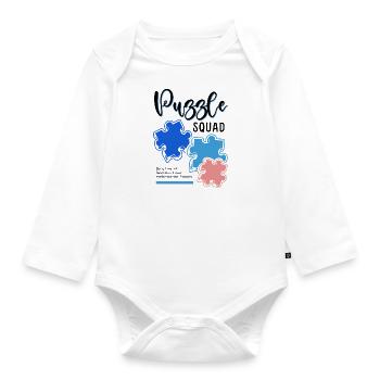 Puzzle Squad Ironic Saying Hobby Puzzler Jigsaw - Organic Longsleeve Baby Bodysuit - white - Front