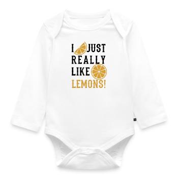 Limonade estivale aux citrons et aux agrumes - Body Bébé bio manches longues - blanc - Devant