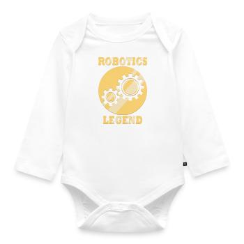 Robotics Legend Ironic Quote Mechanic Engineer - Organic Longsleeve Baby Bodysuit - white - Front