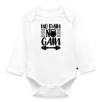 Ohne Fleiß kein Preis - Baby Bio-Langarm-Body - Weiß - Vorne