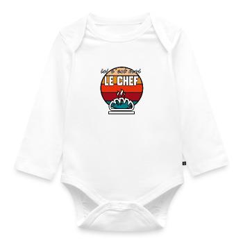 Le chef c’est moi - Body Bébé bio manches longues - blanc - Devant