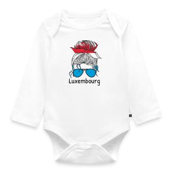 Luxembourg flag Luxembourg flag Home - Organic Longsleeve Baby Bodysuit - white - Front