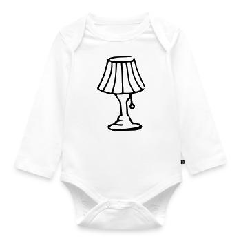 Nachttischlampe Stehlampe Lampe Tischlampe - Baby Bio-Langarm-Body - Weiß - Vorne