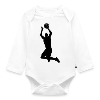 basketball - Organic Longsleeve Baby Bodysuit - white - Front