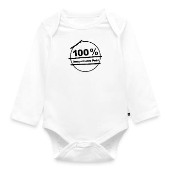 100 Tempelhofer Feld - Baby Bio-Langarm-Body - Weiß - Vorne