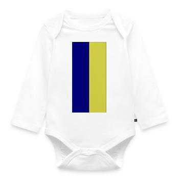 Couleurs Bleu-Jaune - Body Bébé bio manches longues - blanc - Devant