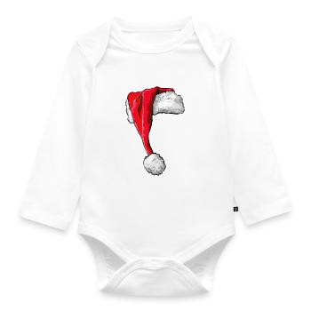 Santa Basenji Weihnachten Hunde Hund Wilsigns - Baby Bio-Langarm-Body - Weiß - Vorne