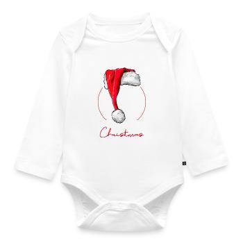 Santa Australian Kelpie Merry Christmas Wilsigns - Baby Bio-Langarm-Body - Weiß - Vorne