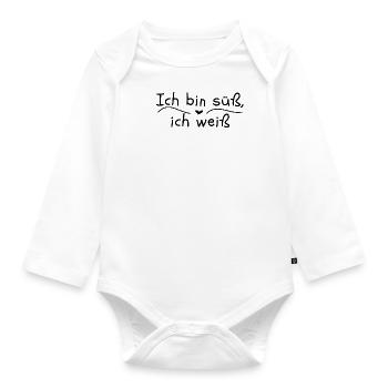 Ich bin süß ich weiß - Baby Bio-Langarm-Body - Weiß - Vorne