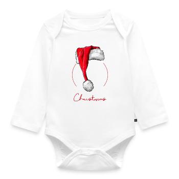Santa Kai Ken Merry Christmas Dogs Dog Wilsigns - Organic Longsleeve Baby Bodysuit - white - Front