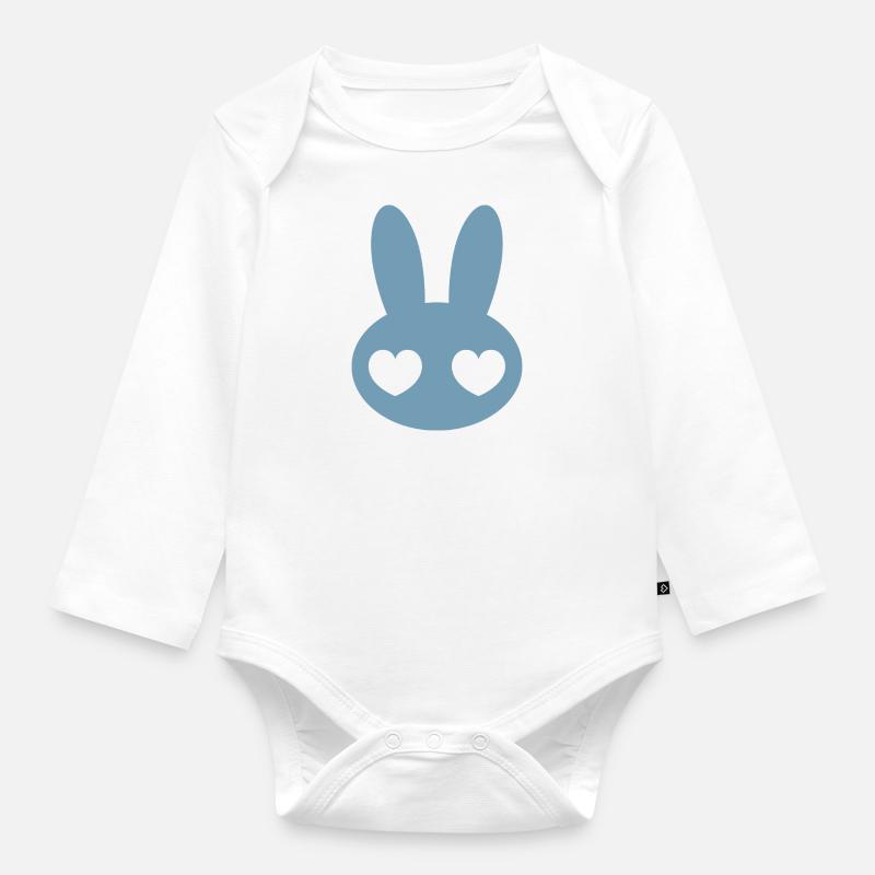 Rrrrabit - Organic Longsleeve Baby Bodysuit - white