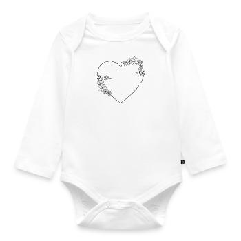 Cadre Coeur - Body Bébé bio manches longues - blanc - Devant