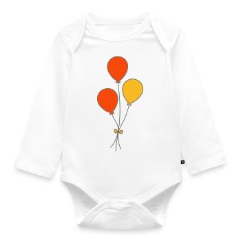 Luftballons dreifarbig - Baby Bio-Langarm-Body - Weiß - Vorne