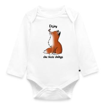 Mignon renard papillon Cadeau de printemps de Pâques - Body Bébé bio manches longues - blanc - Devant