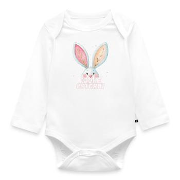 Happy Easter! Cute Easter Bunny - Organic Longsleeve Baby Bodysuit - white - Front