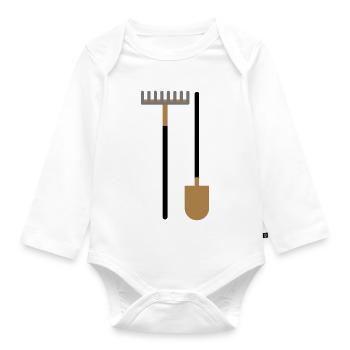 garden devices - Organic Longsleeve Baby Bodysuit - white - Front