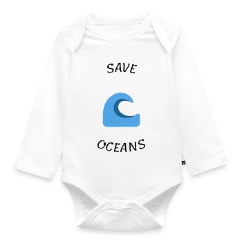 Ozean retten - Baby Bio-Langarm-Body - Weiß - Vorne