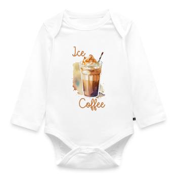 Eiskaffee - Baby Bio-Langarm-Body - Weiß - Vorne