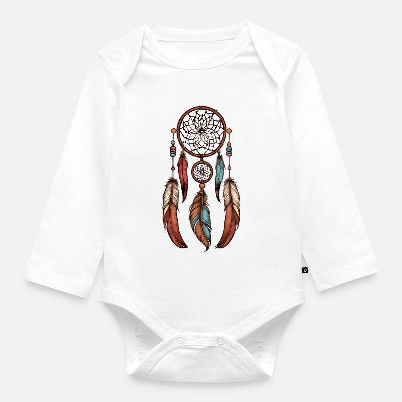 Attrape-rêves - Body Bébé bio manches longues - blanc