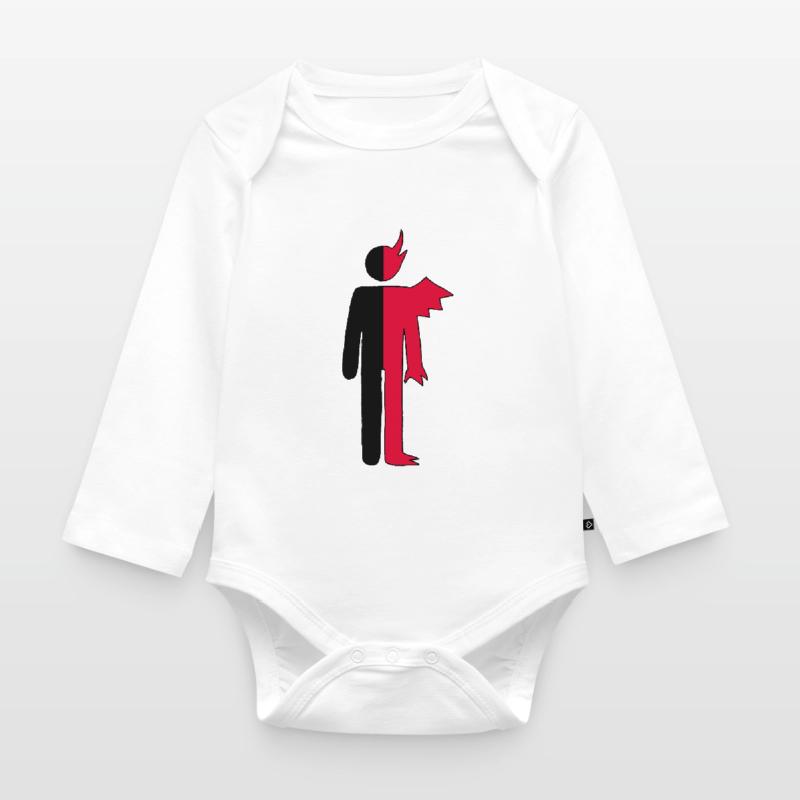 Mann oder Dämon Piktogramm Baby Bio-Langarm-Body