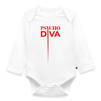 Diva Psycho – Sarcasme Sort Rouge - Body Bébé bio manches longues - blanc - Devant