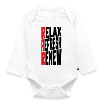 RELAX REFRESH RENEW - Organic Longsleeve Baby Bodysuit - white - Front