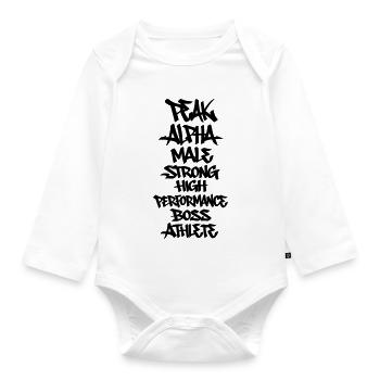 PEAK ATHLETE - Baby Bio-Langarm-Body - Weiß - Vorne