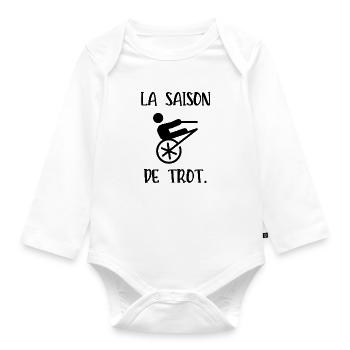 la saison de trot - Body Bébé bio manches longues - blanc - Devant