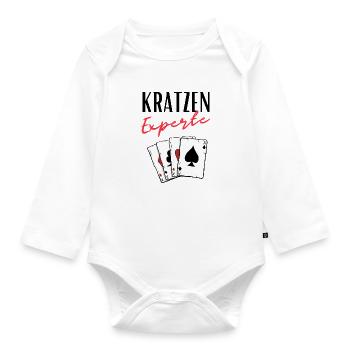 Kratzen Experte - Baby Bio-Langarm-Body - Weiß - Vorne