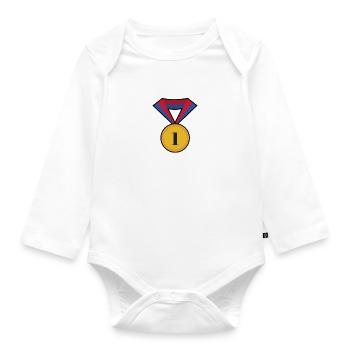 Sports medal - Organic Longsleeve Baby Bodysuit - white - Front