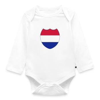 Netherlands *** - Organic Longsleeve Baby Bodysuit - white - Front