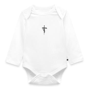 Cross with Forgiven - John 1.9 - Kreuz & Forgiven - Organic Longsleeve Baby Bodysuit - white - Front