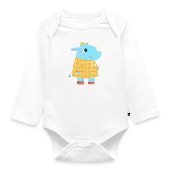 Kleines Nashorn - Baby Bio-Langarm-Body - Weiß - Vorne