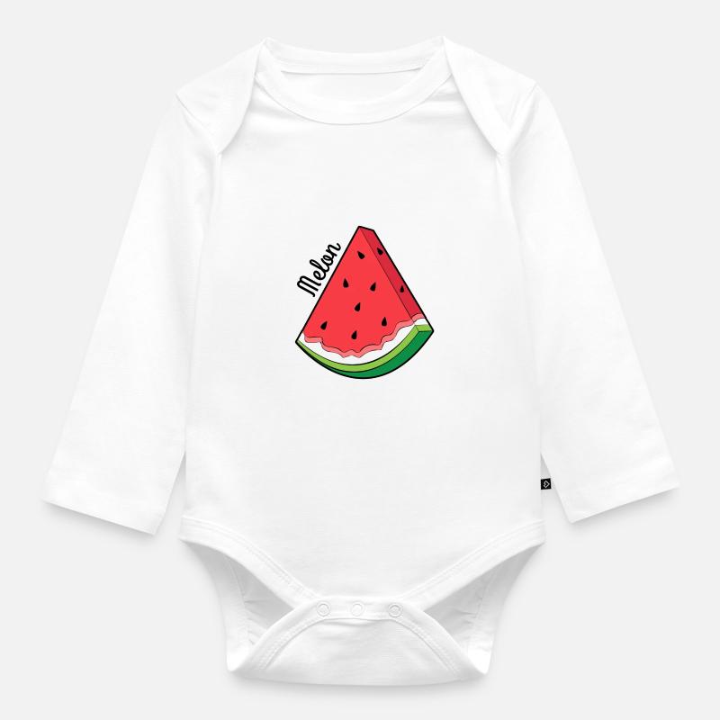 Melon au melon - Body Bébé bio manches longues - blanc