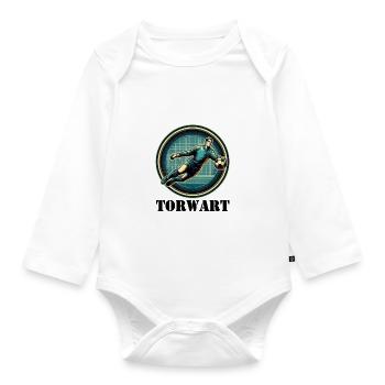 Torwart - Baby Bio-Langarm-Body - Weiß - Vorne