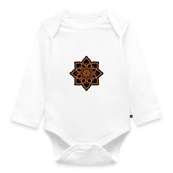 Blossom Mandala - Organic Longsleeve Baby Bodysuit - white - Front