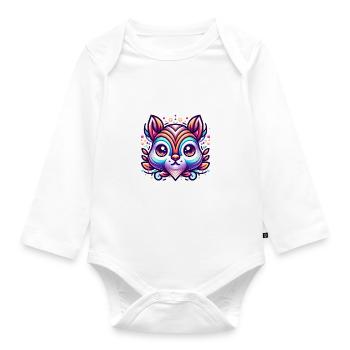 Écureuil coloré noix amoureux des animaux - Body Bébé bio manches longues - blanc - Devant