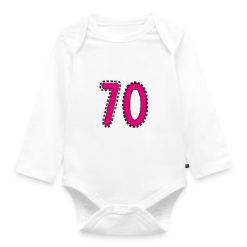 70. 70 JAHRE. 70. JAHRESTAG. 70-JÄHRIGES JUBILÄUM. - Baby Bio-Langarm-Body - Weiß - Vorne