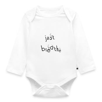 JUST BREATHE :: GIFT - Organic Longsleeve Baby Bodysuit - white - Front
