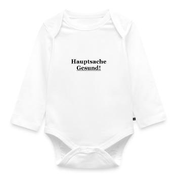 hauptsache gesund schwarz - Baby Bio-Langarm-Body - Weiß - Vorne