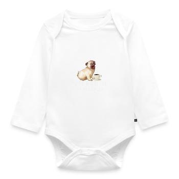 Carlin et café Retro Love - Body Bébé bio manches longues - blanc - Devant