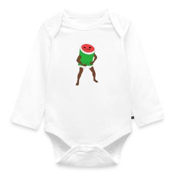 Wassermelonen Mann - Baby Bio-Langarm-Body - Weiß - Vorne
